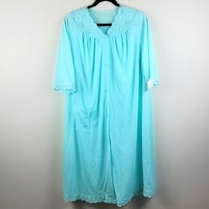 Vintage NWT Deadstock Matching Sea Foam Robe & Nightgown